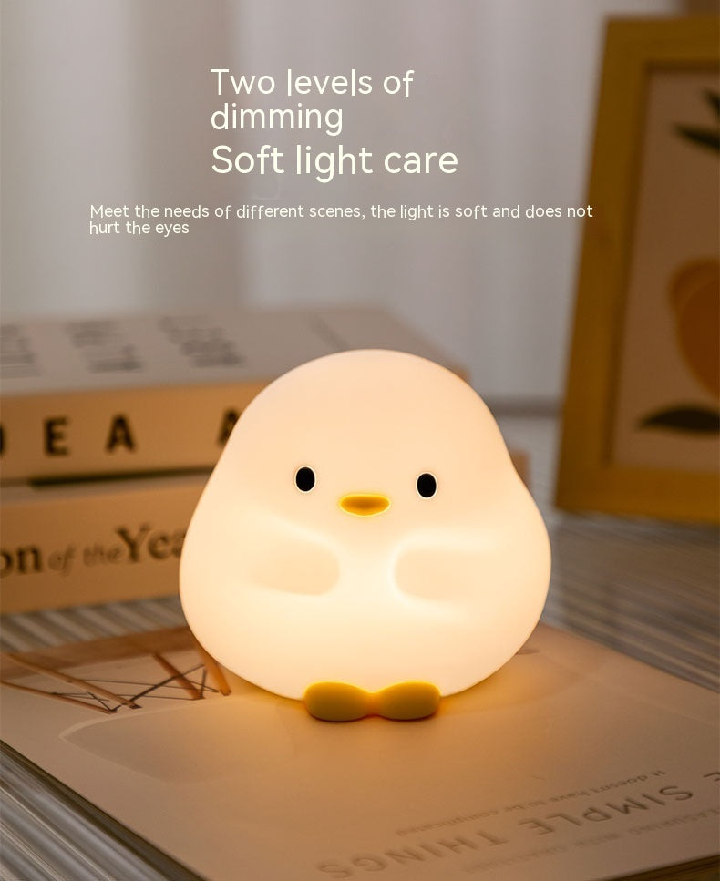 Soft Silicone Duck Night Light – Cute LED Sleeping Lamp with Timer Function