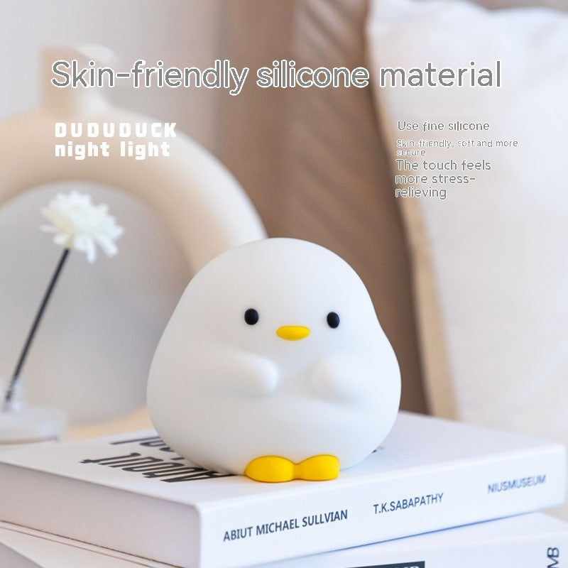 Soft Silicone Duck Night Light – Cute LED Sleeping Lamp with Timer Function