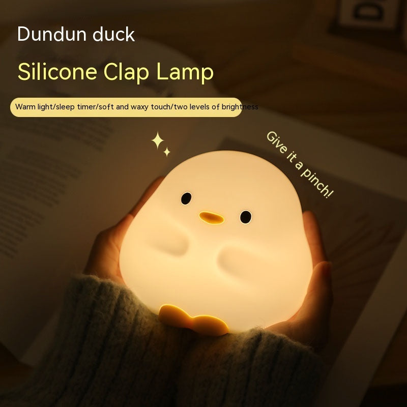 Soft Silicone Duck Night Light – Cute LED Sleeping Lamp with Timer Function